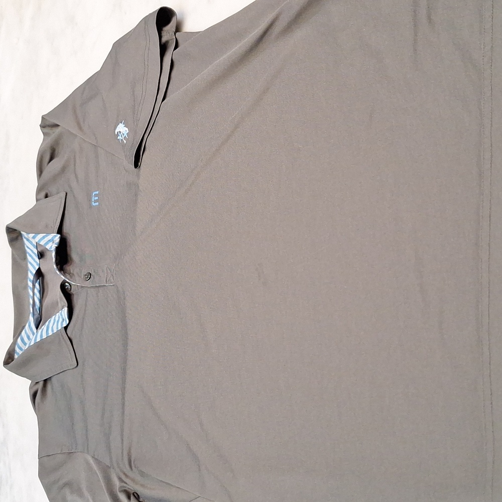 Travis Mathew Performance Dark Gray Golf Shortsleeve Shirt Logo Stripe Accent XL - Picture 4 of 9